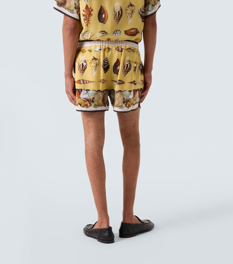 Printed silk shorts