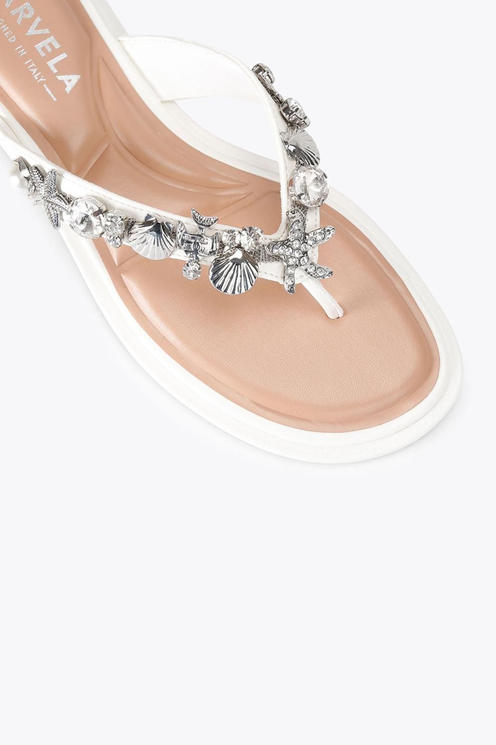 Carvela 'marina Flat Sandal' Sandals In White