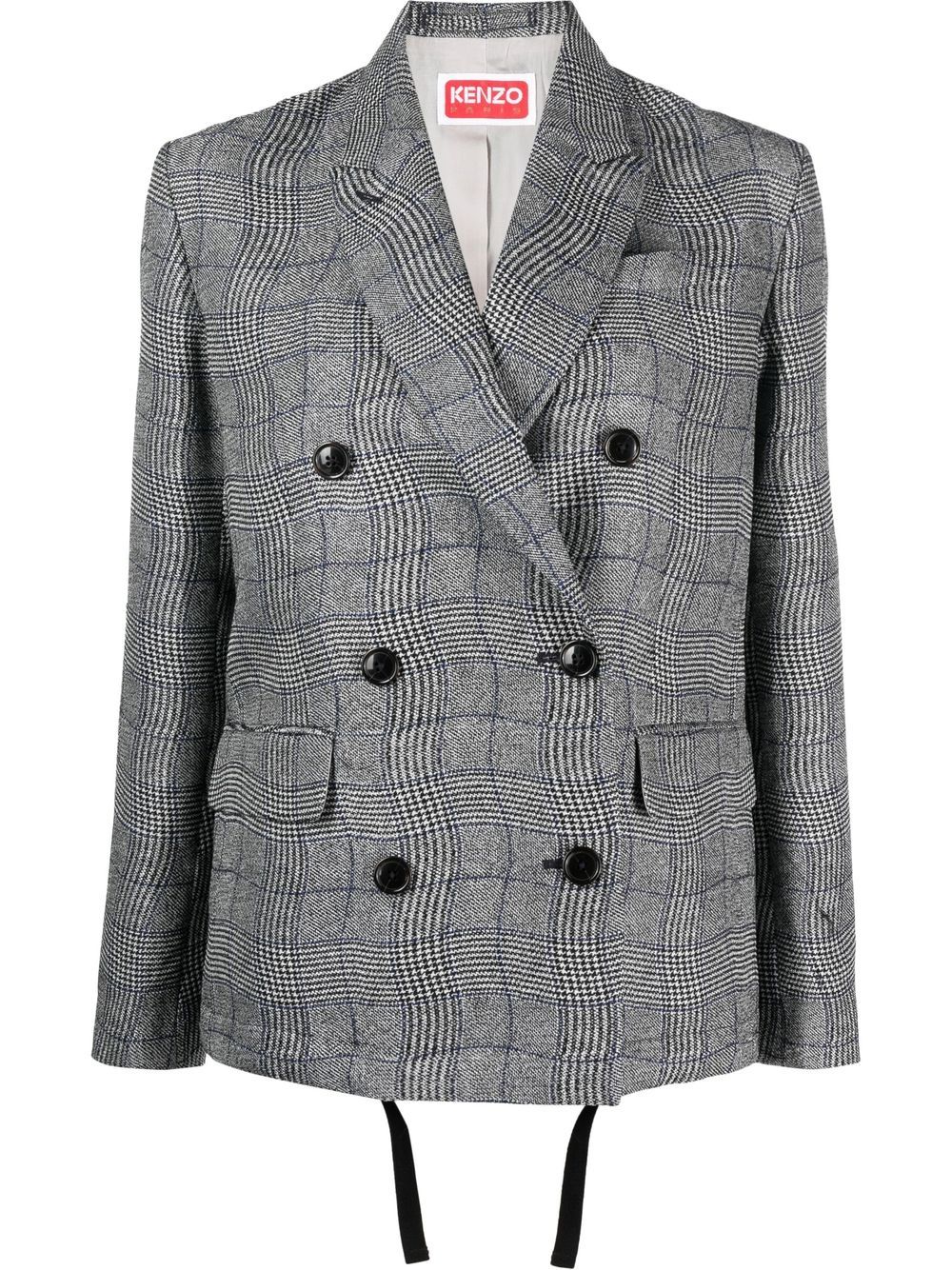Prince of Wales-check double-breasted blazer - Black