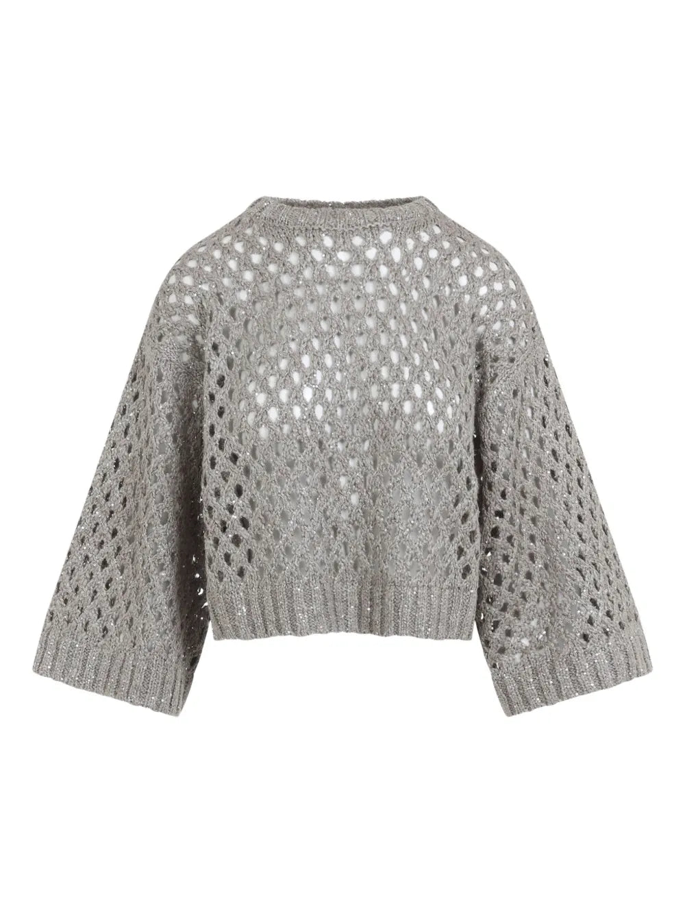 Open-Knit Sweater — Grey