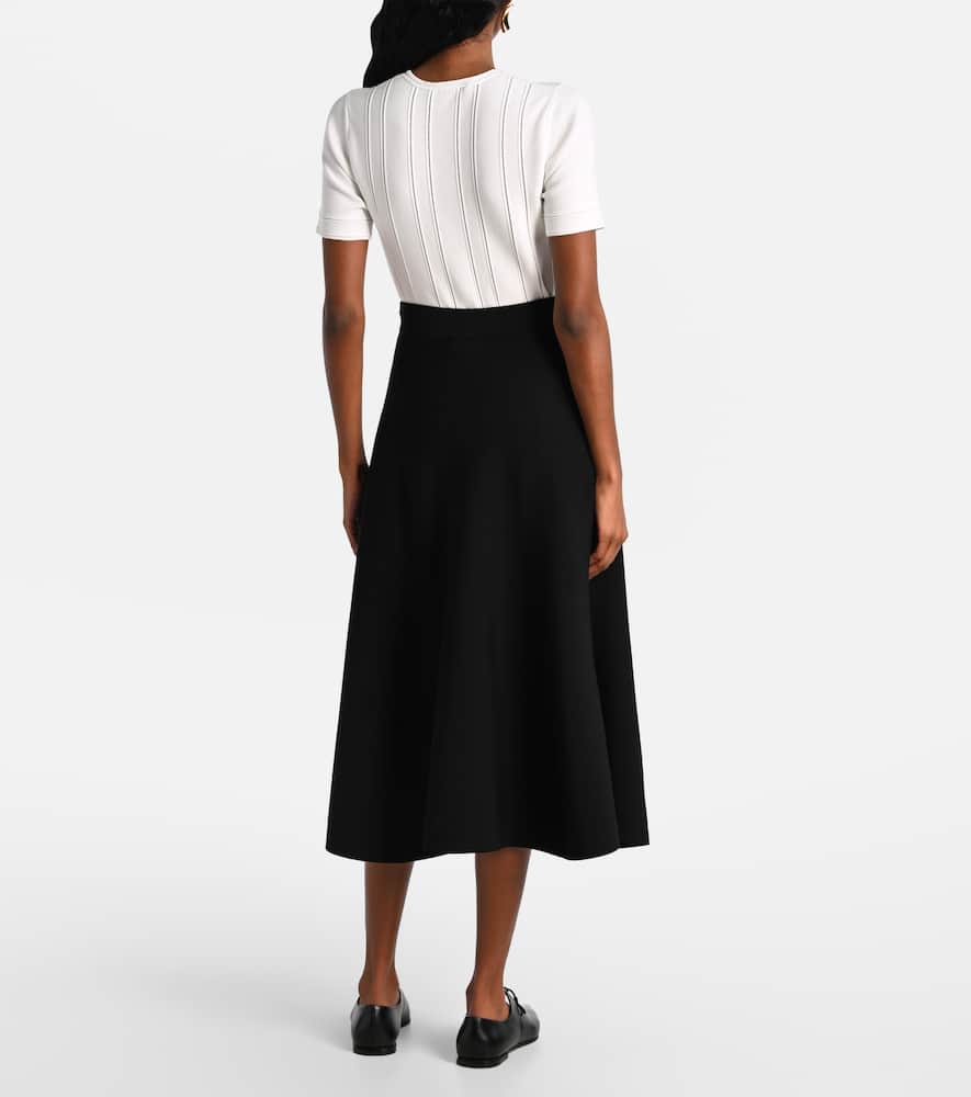 Lazio pleated crêpe midi skirt