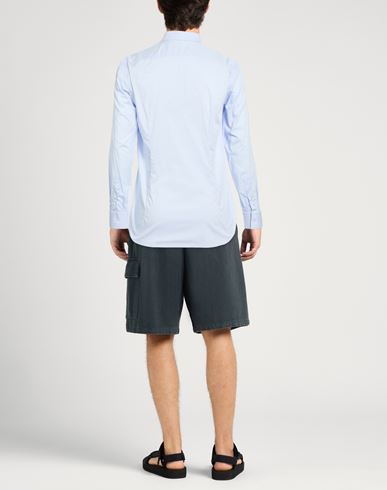 Man Shirt Sky blue Size 16 Cotton, Elastane