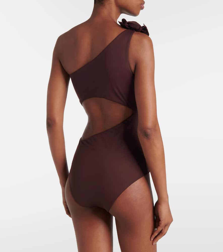 Floral-appliqué swimsuit