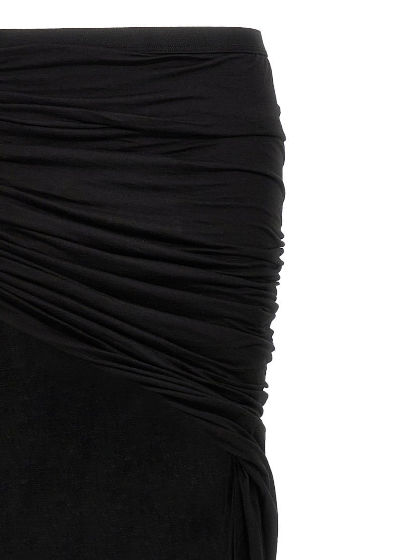 Black Asymmetric Long Skirt