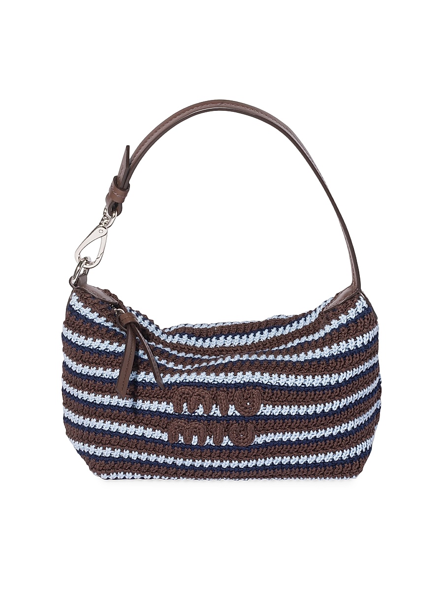 Women's Crochet Pouch - Brown Multicolor