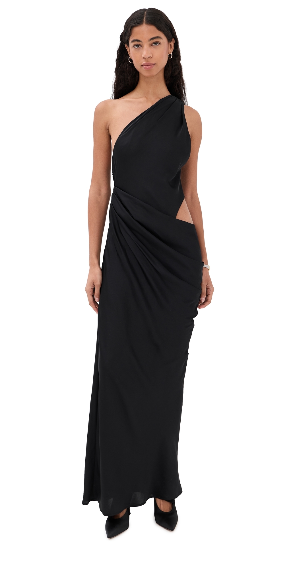 The Isadora Satin Dress Black