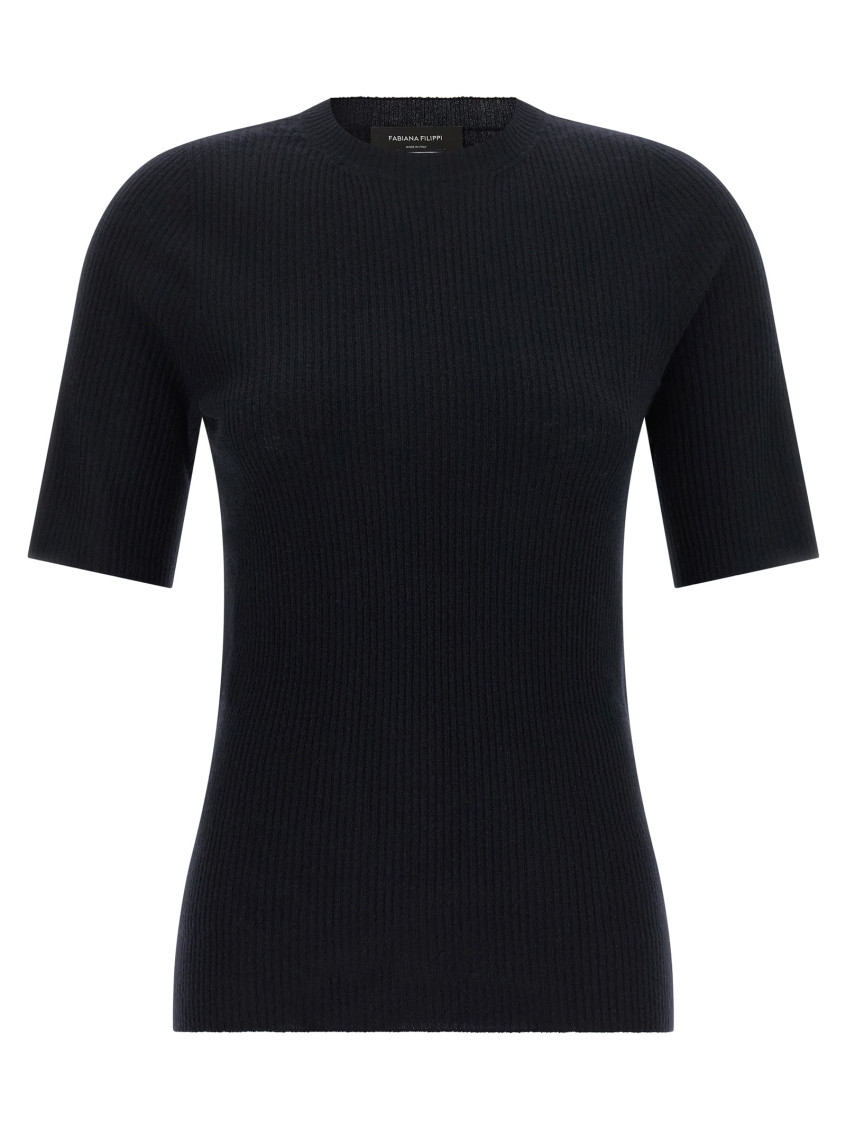 Fabiana Filippi - crew neck rib knit short sleeve t-shirt