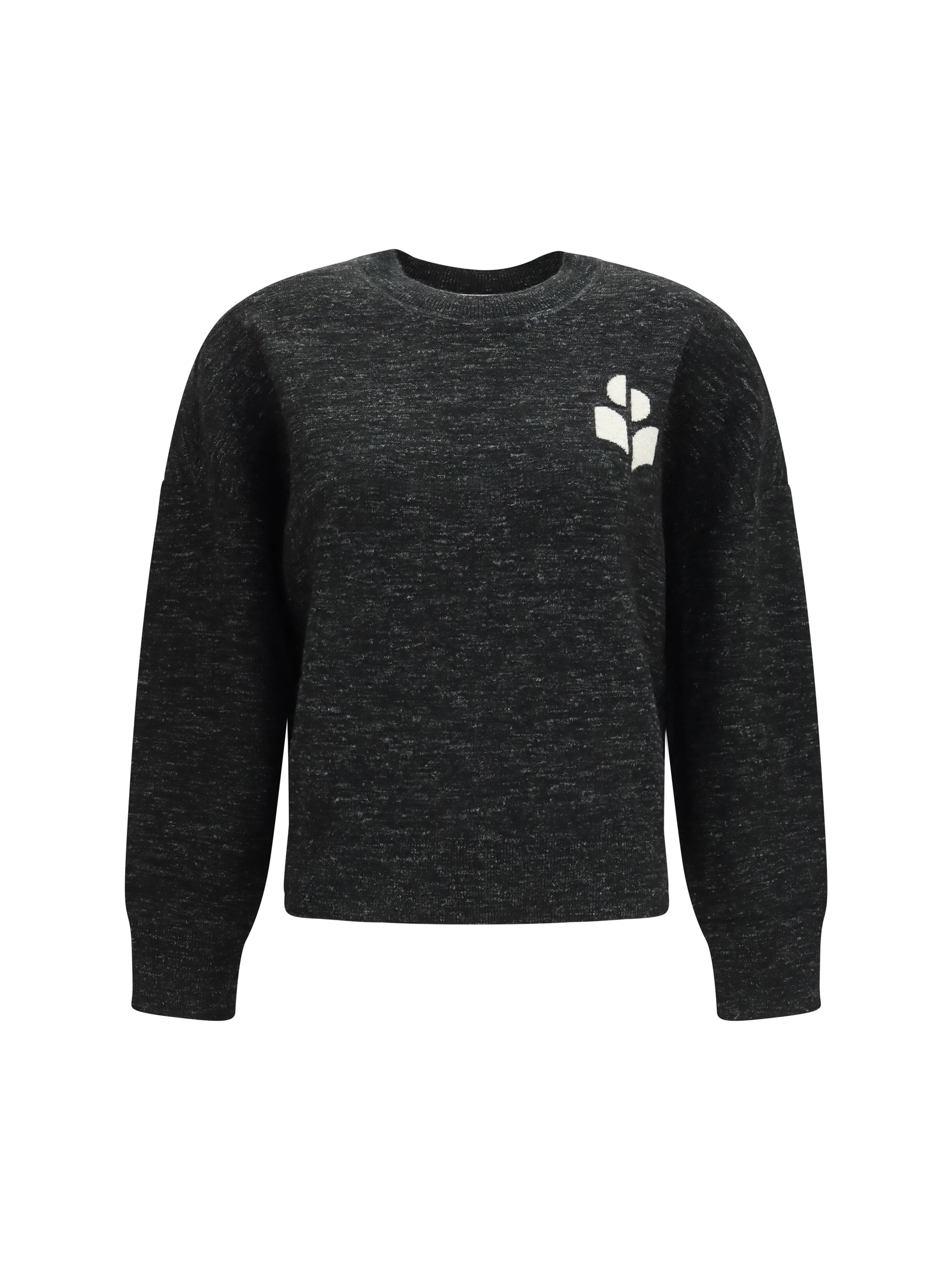 Cotton-Blend Chunky Knit Sweater — Black