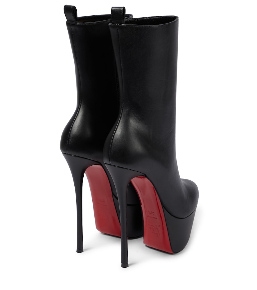 Leather platform boots