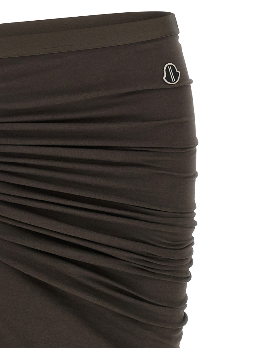 Rick Owens - moncler skirt asymmetric hem ruched drawstring