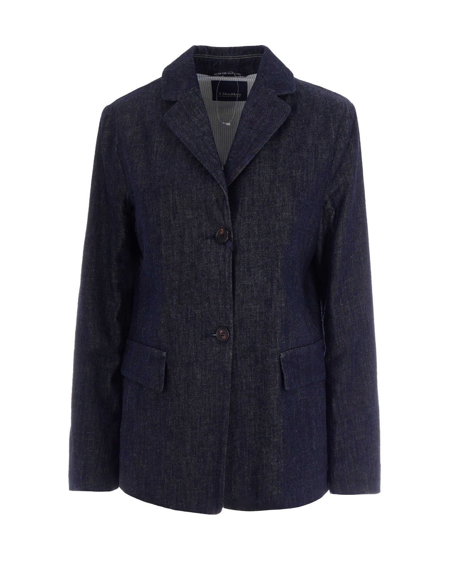 Garment-Washed Stretch Cotton Jacket — Navy