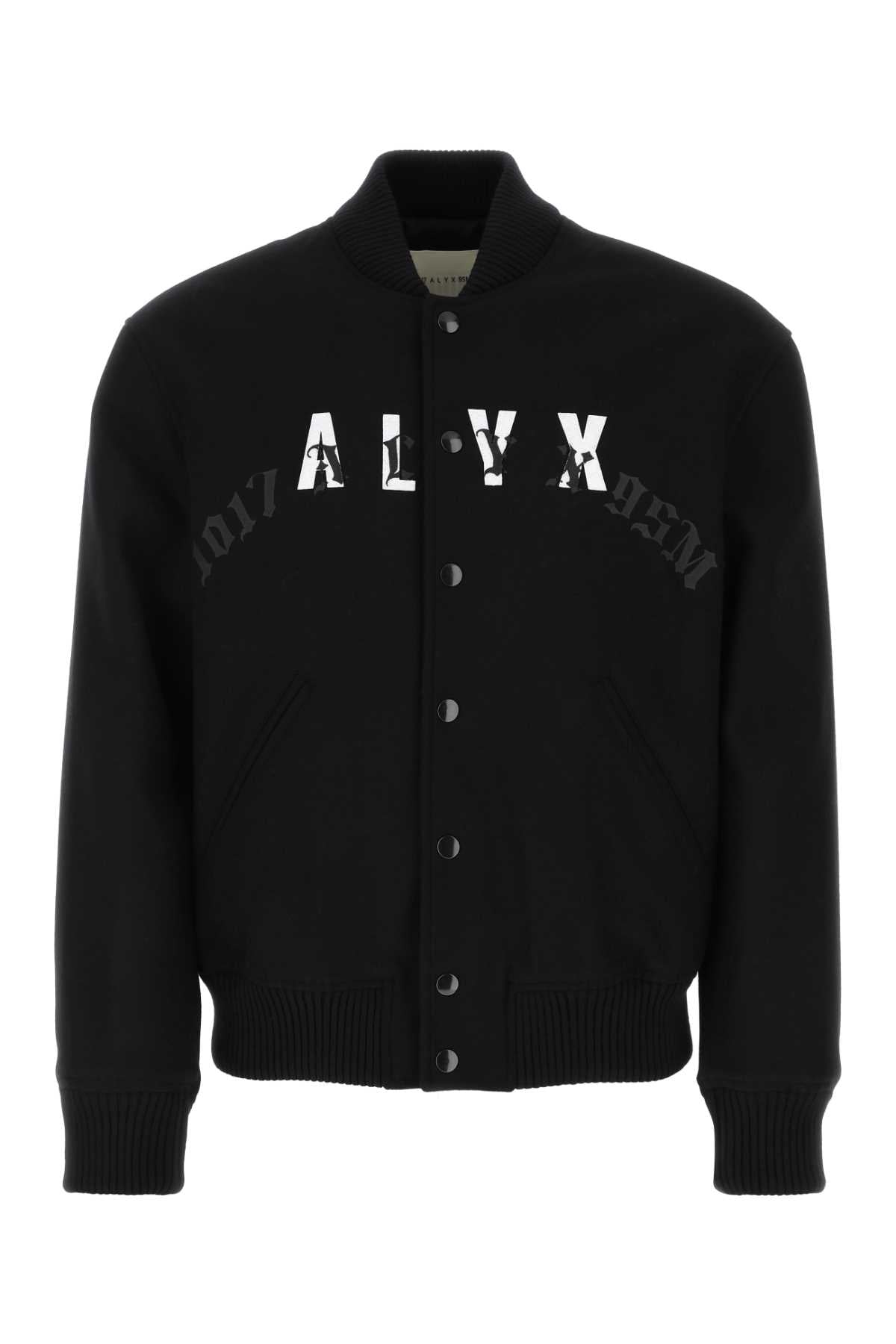 Wool Blend Bomber Jacket — Black
