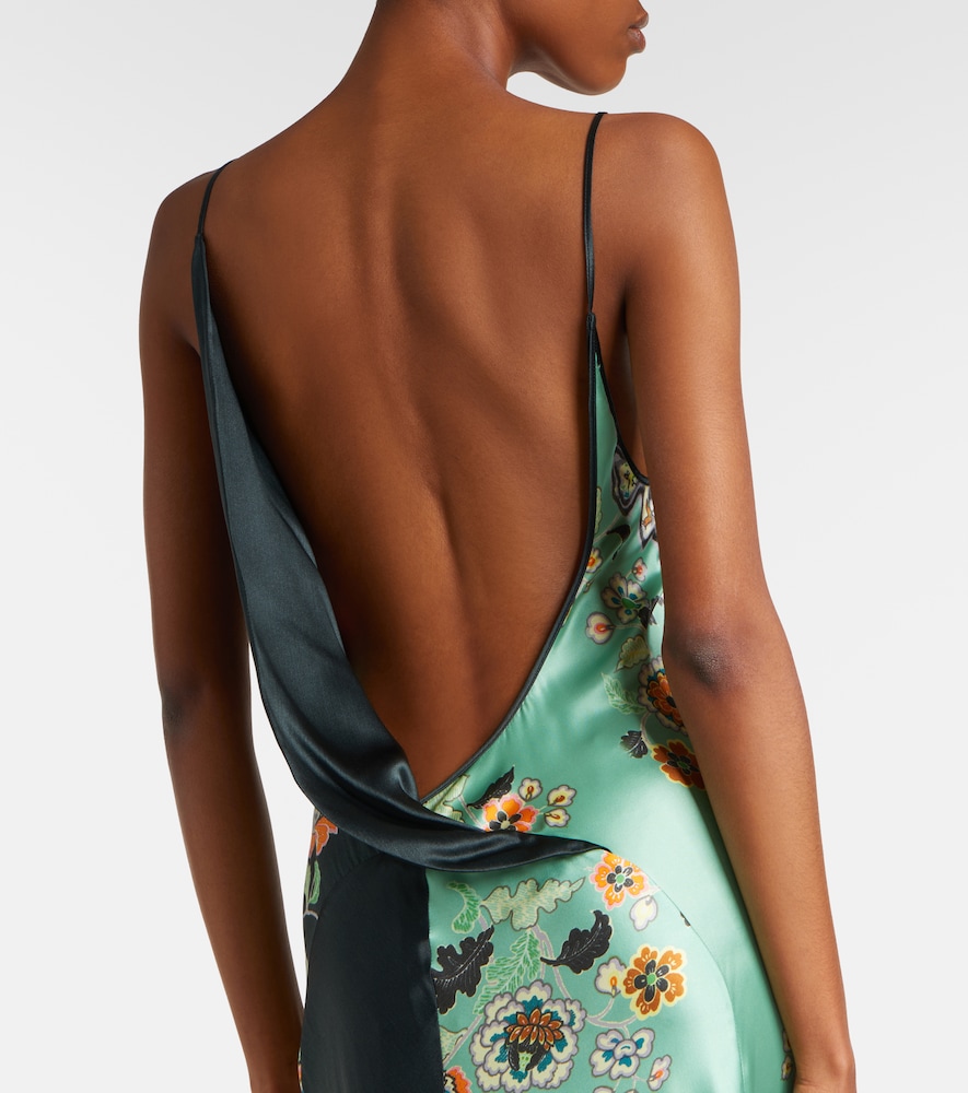 Floral silk satin gown