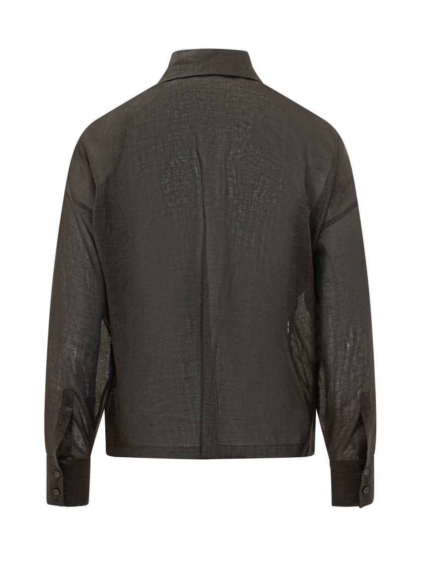 Black Regular Embroidered Shirt