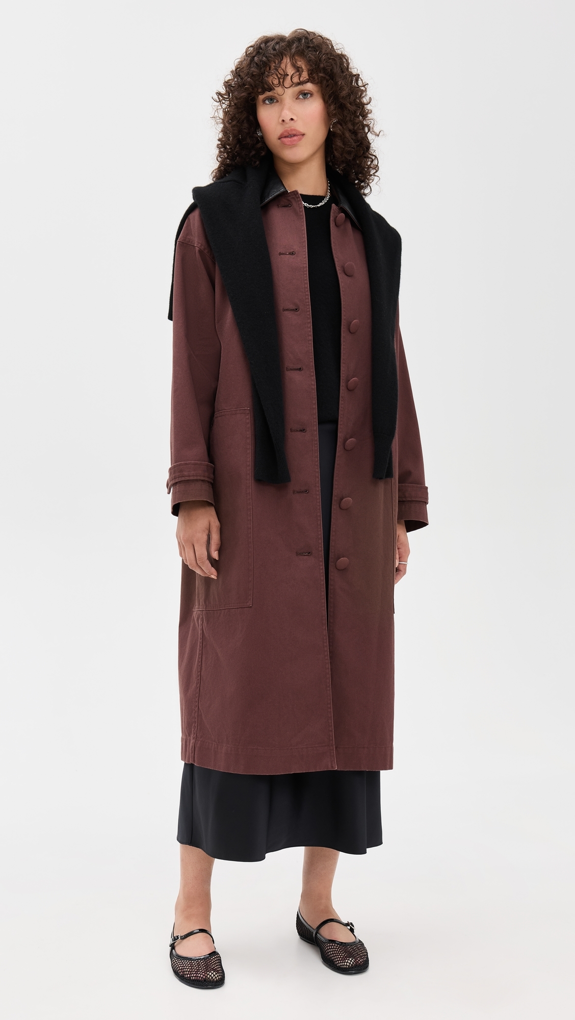 Karla Long Utility Jacket Chocolate