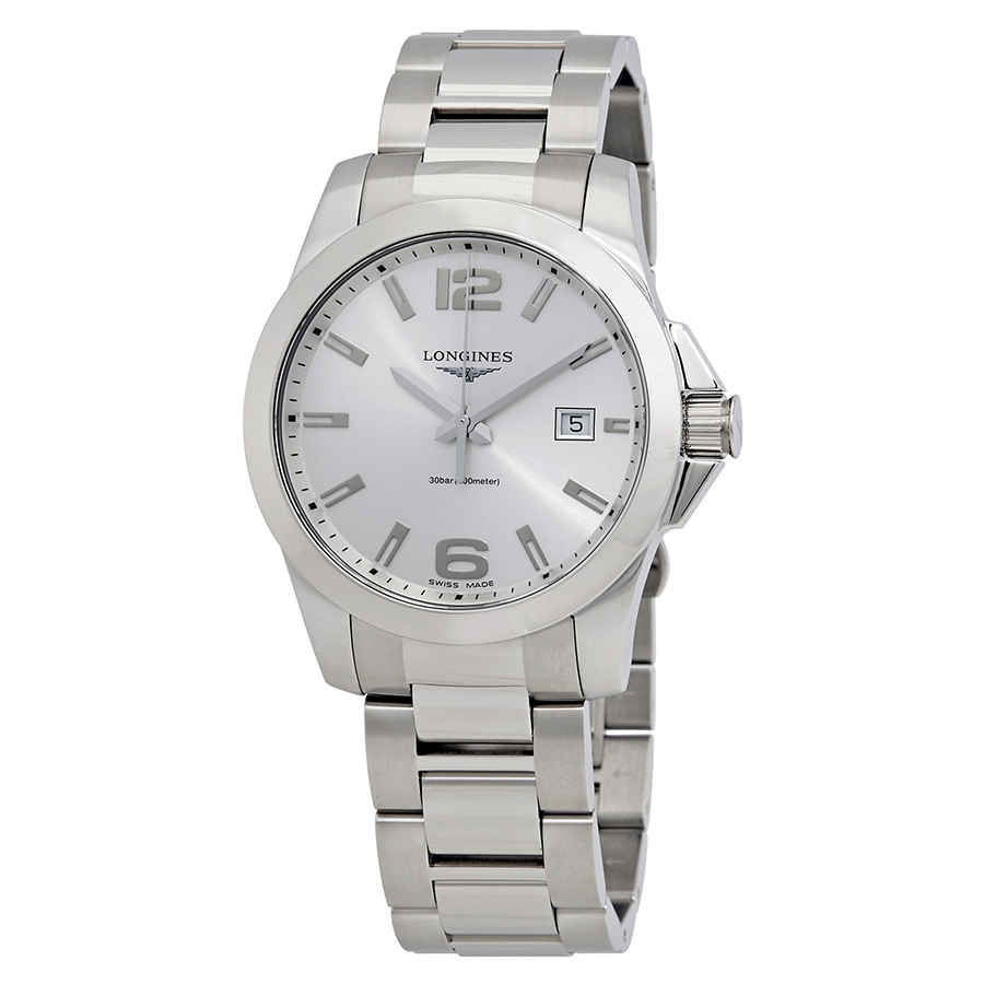 Conquest Silver Dial Stainless Steel Mens 41mm Watch L37594766