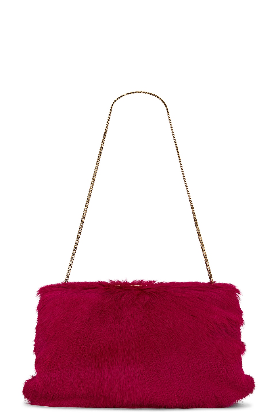 Saint Laurent Large Clutch in Cherry Jam - Red. a