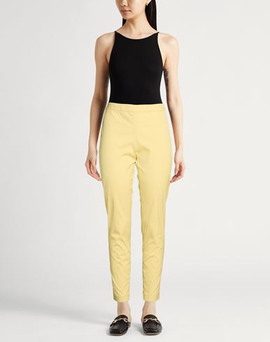 Woman Pants Yellow Size 8 Cotton, Polyamide, Elastane