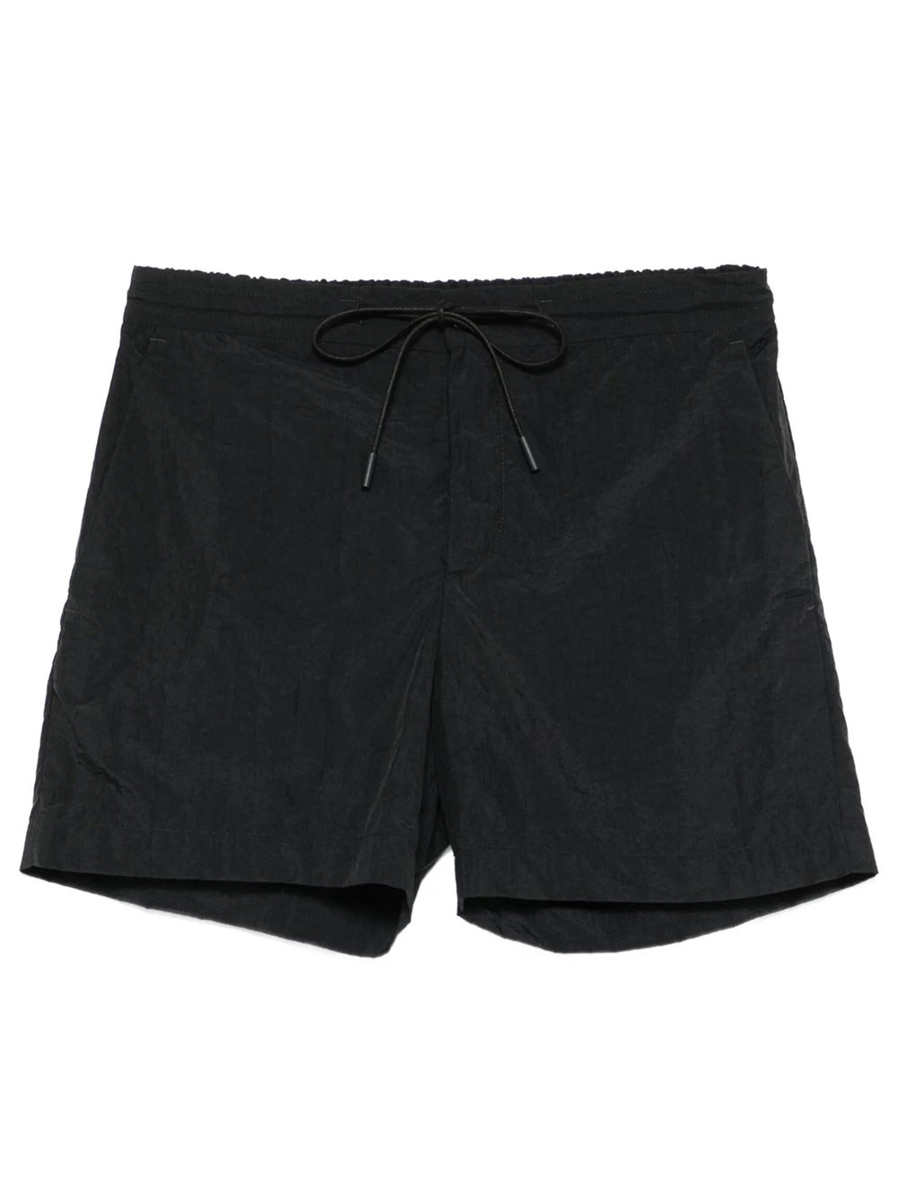 Crinkled Effect Drawstring Nylon Shorts