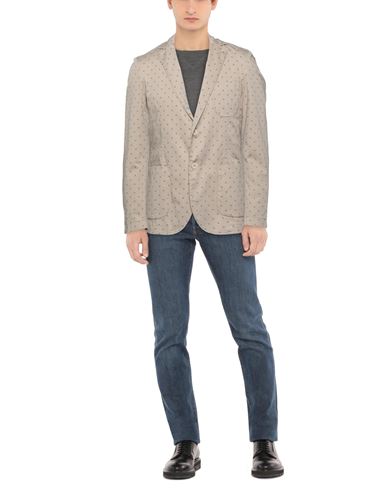 Man Blazer Taupe Size 40 Cotton, Elastane