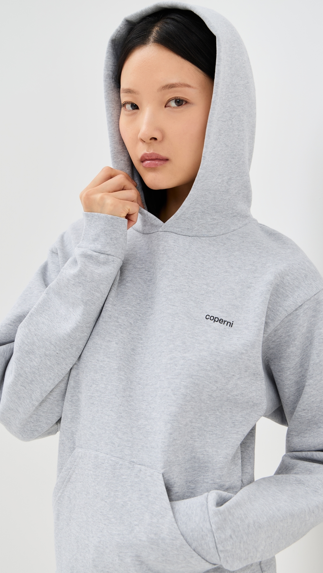 Basque Logo Hoodie Dress Grey-Black Print