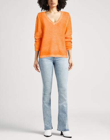 Woman Sweater Orange Size M Cotton, Linen, Polyamide, Elastane