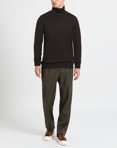 Man Turtleneck Dark brown Size XXL Merino Wool