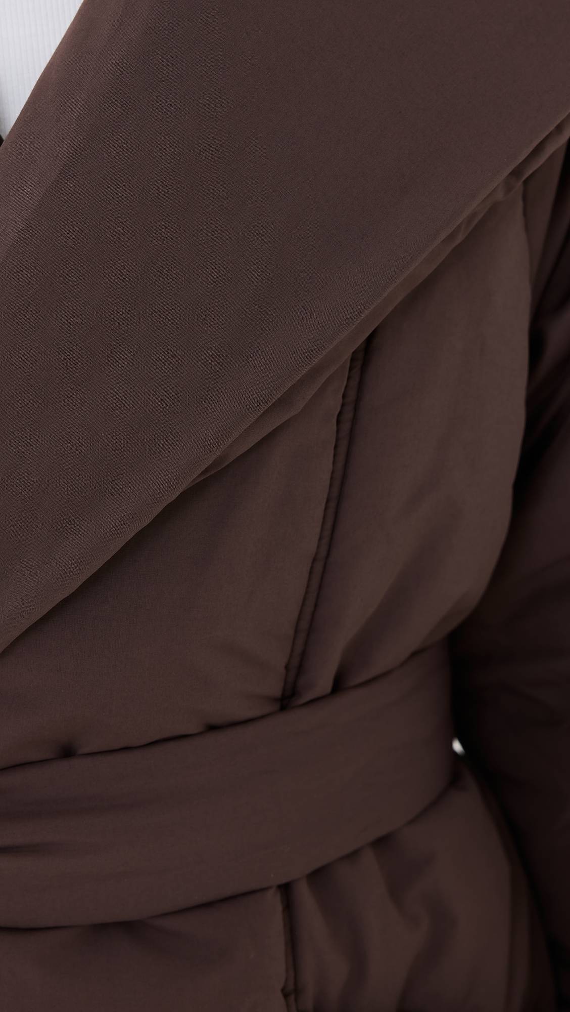 Ana Long Wrap Puffer Coat Coffee Bean