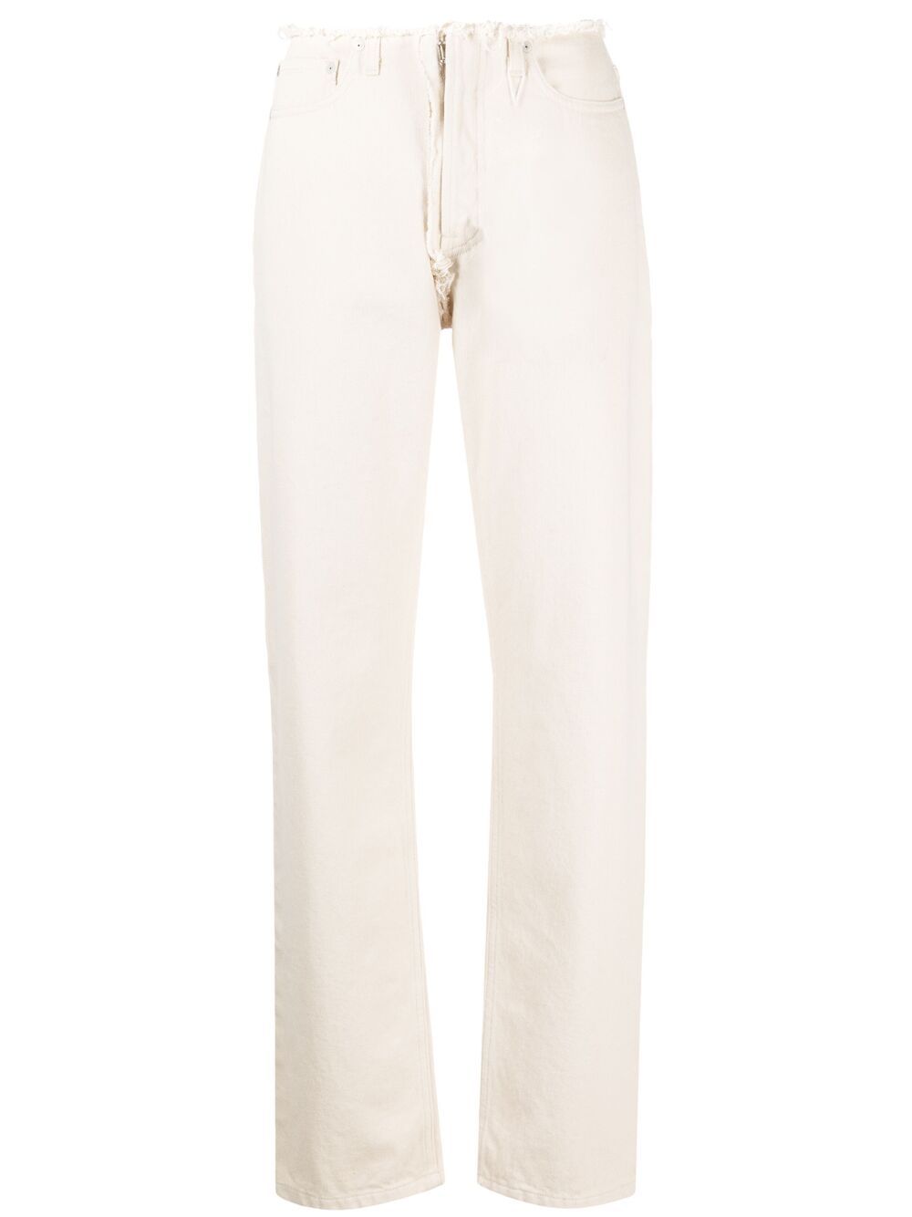 Frayed straight-leg jeans - Neutrals