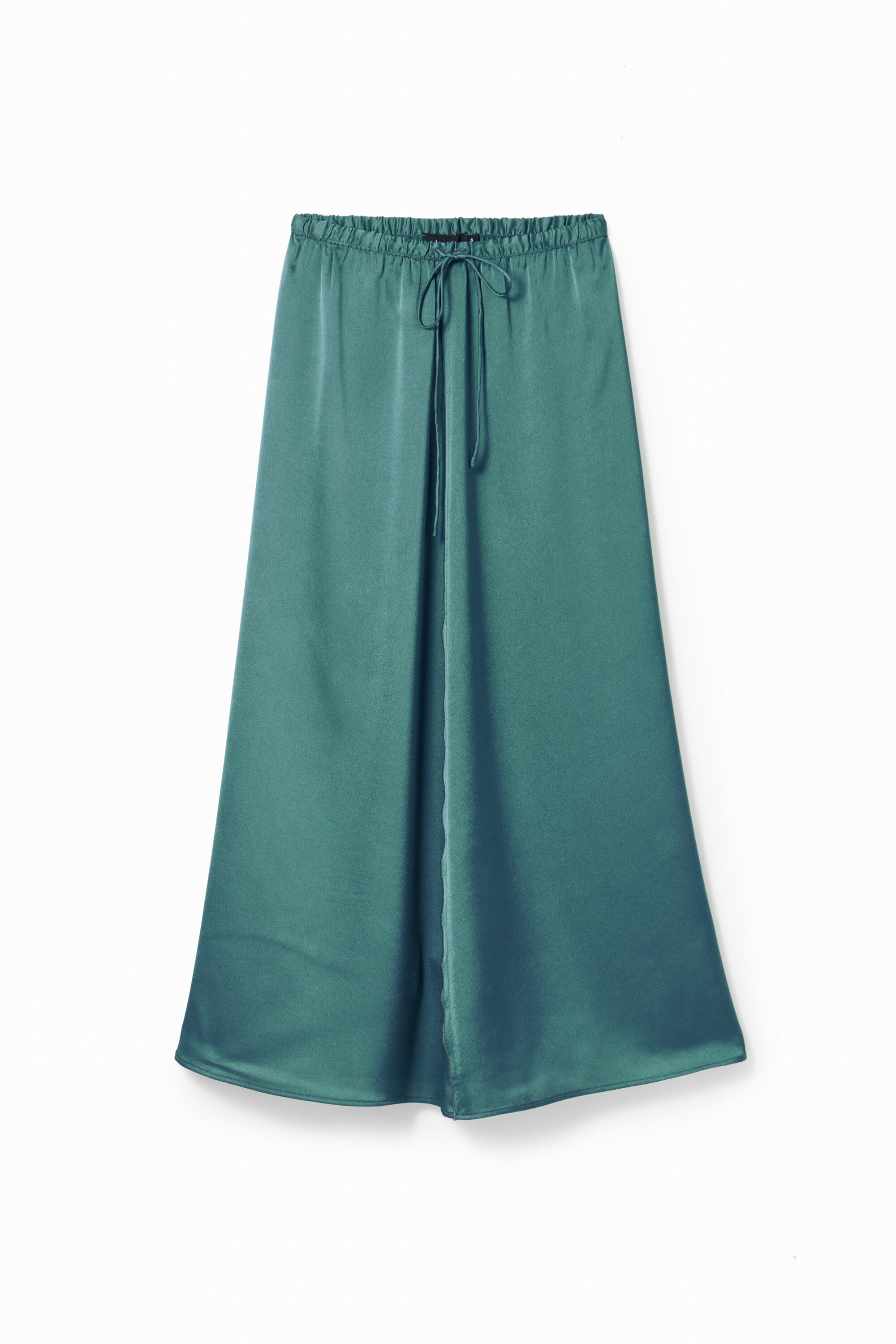 Satin midi skirt