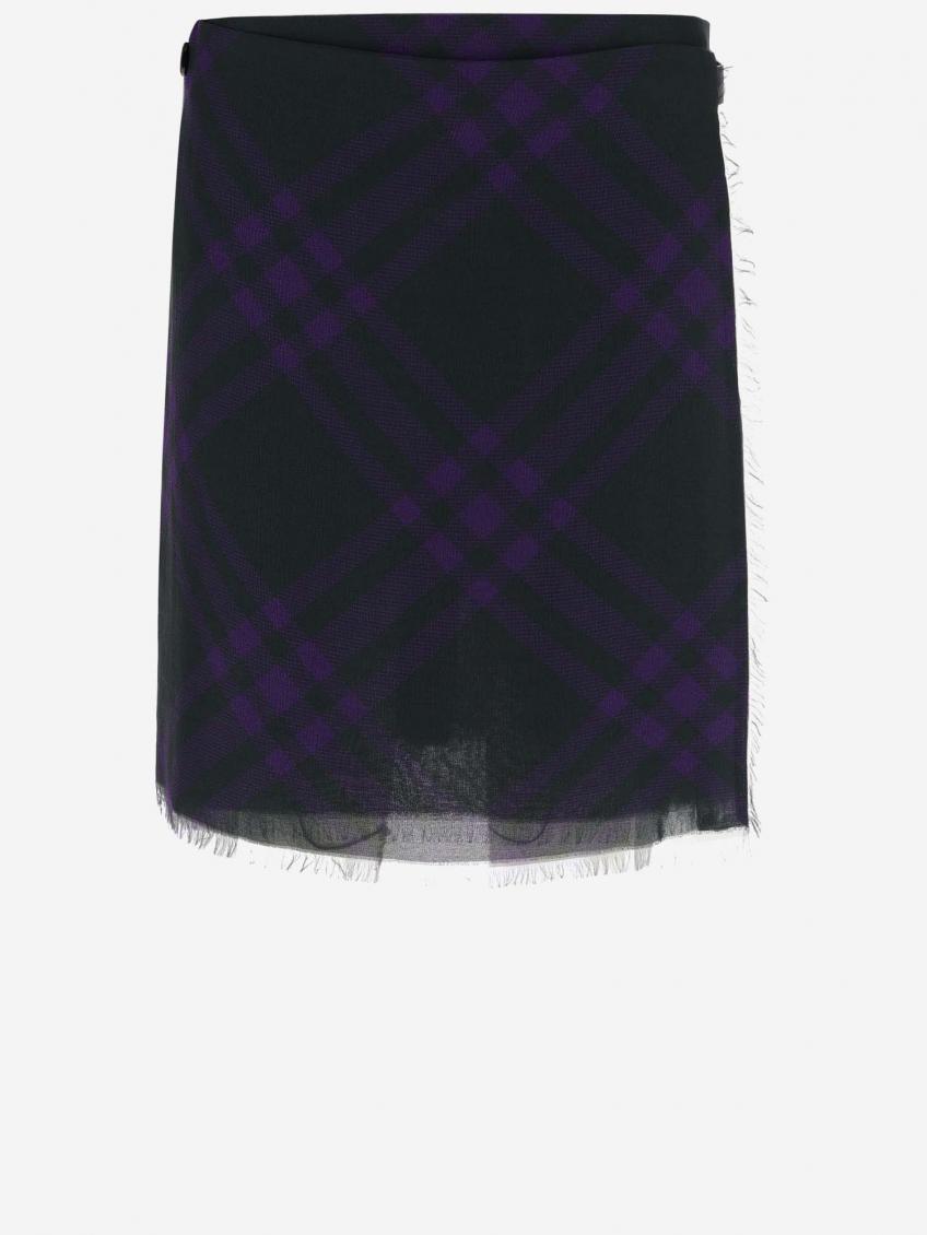 Silk Skirt With Check Pattern