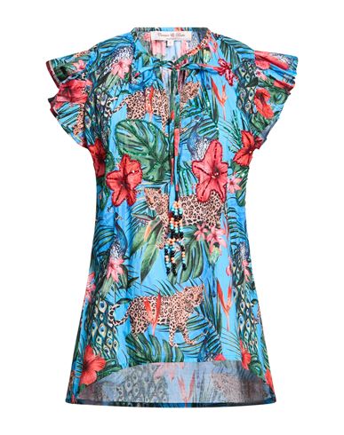Woman Top Azure Size L Cotton