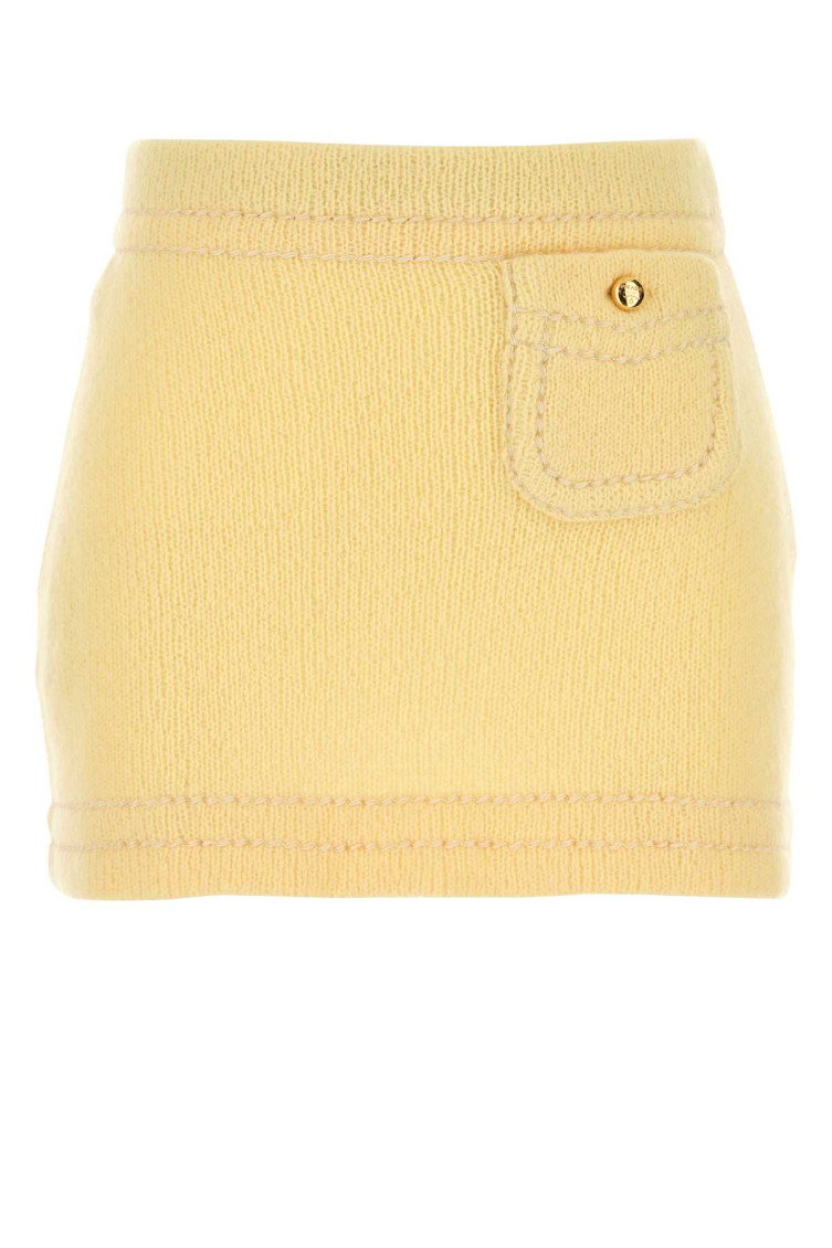 Yellow Cashmere Mini Skirt