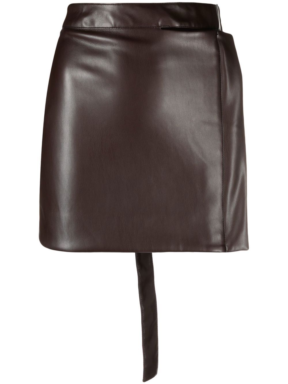 High-waisted belted mini skirt