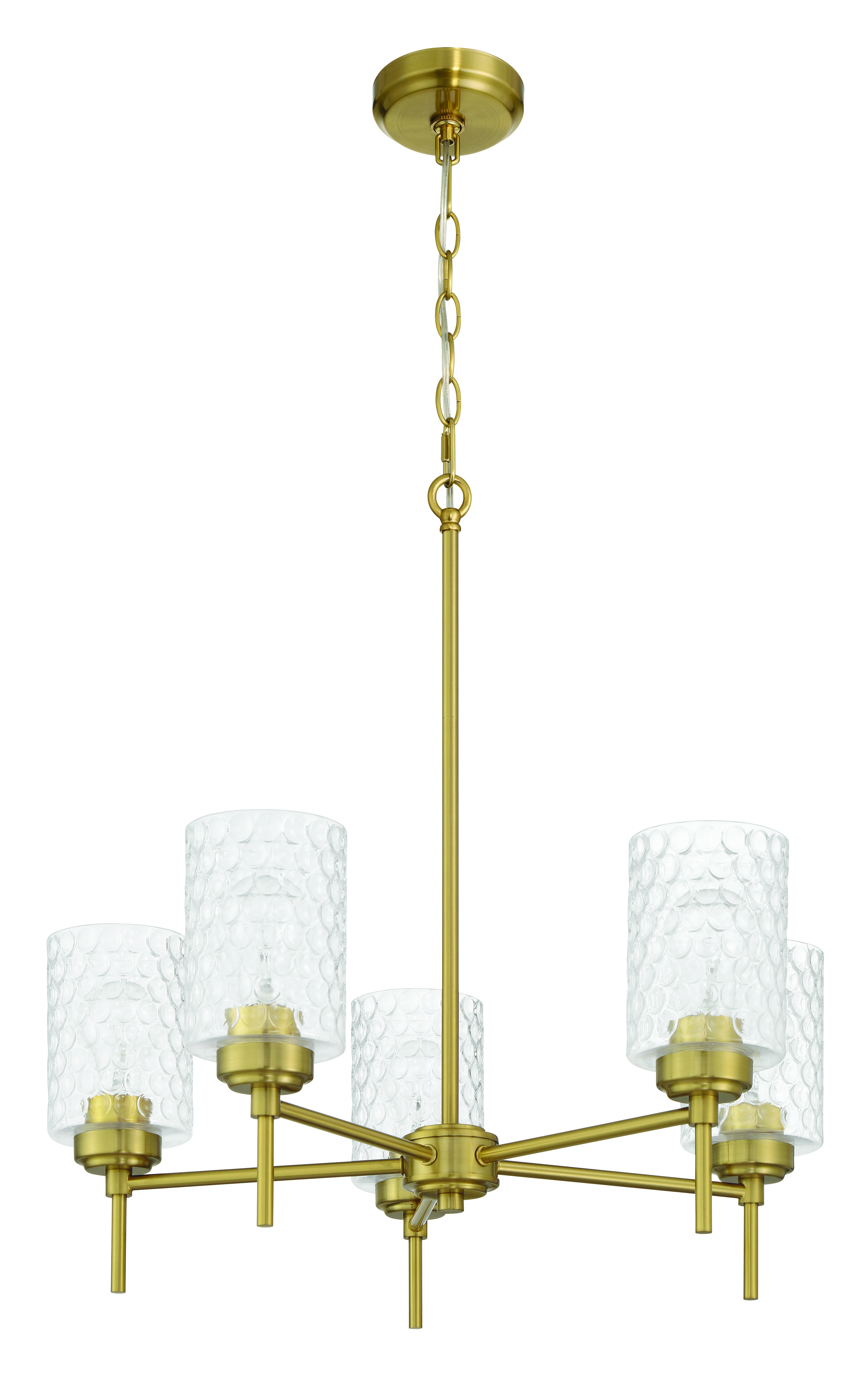 Satin Brass Chandelier from the Claire Collection