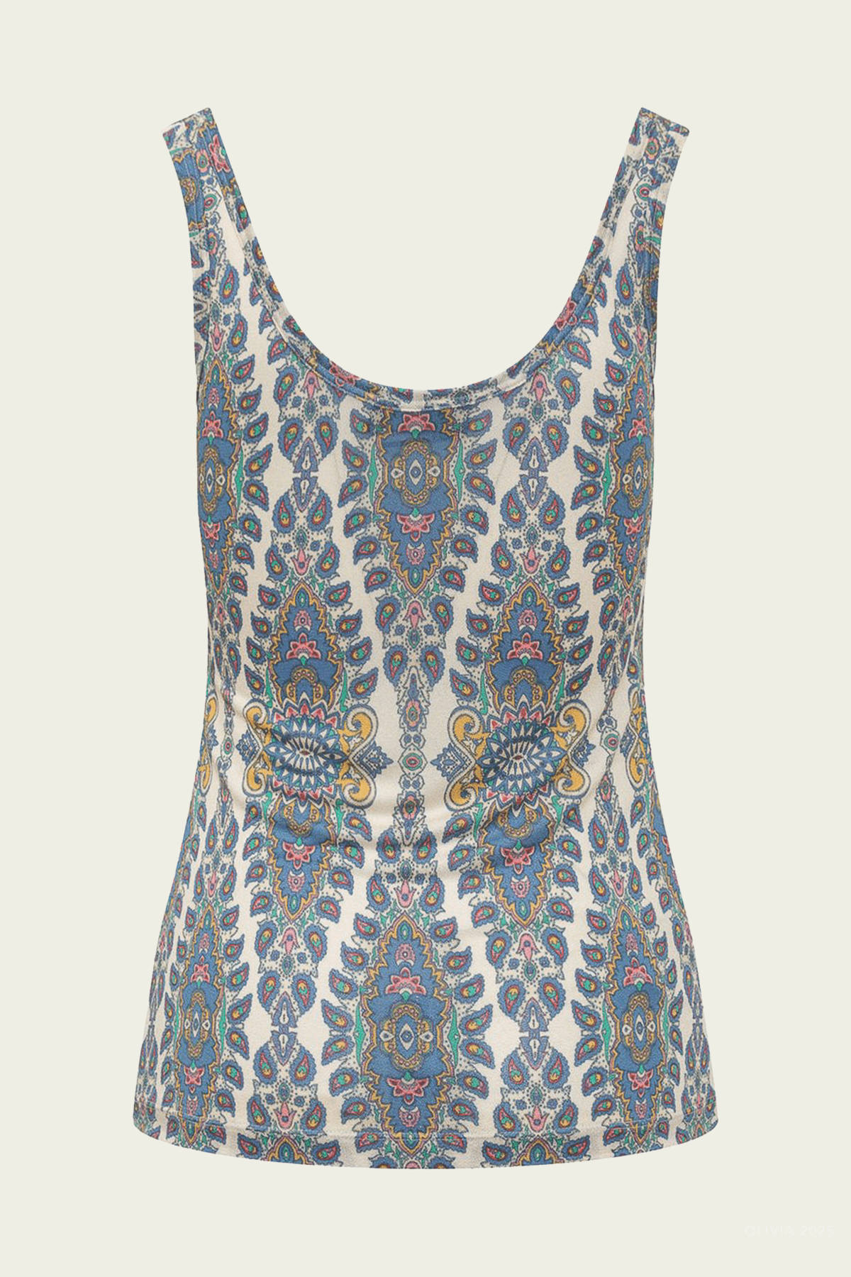 Paisley-Print Tank Top in Blue Multi