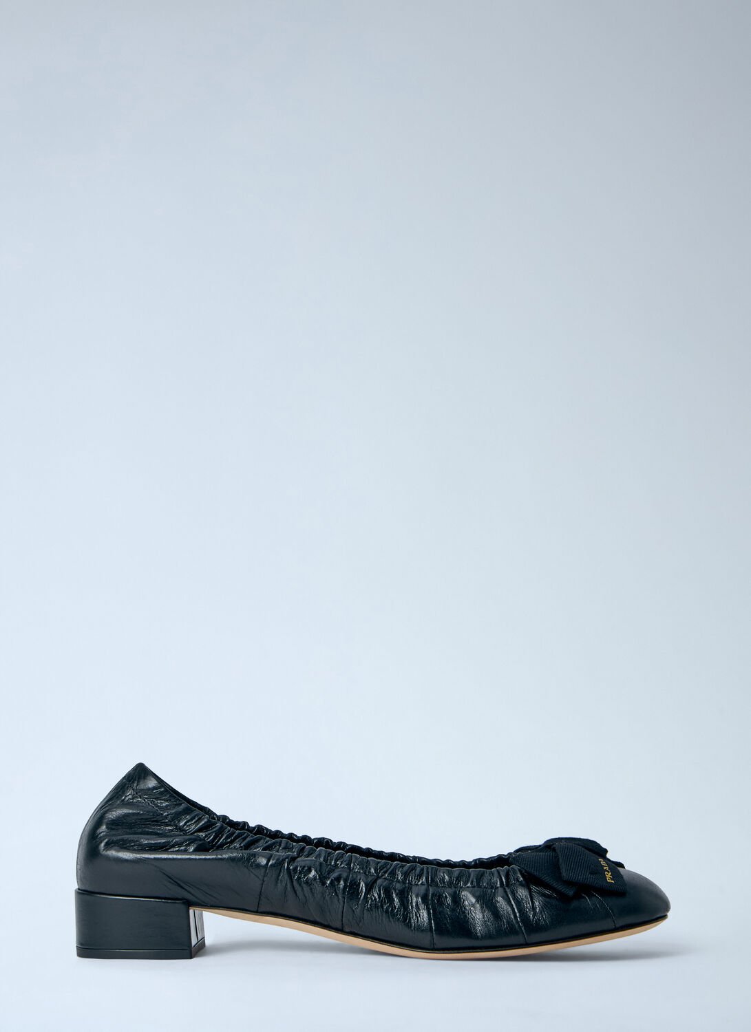 Leather Bow Detail Ballet Flats - Woman Flats Black Eu