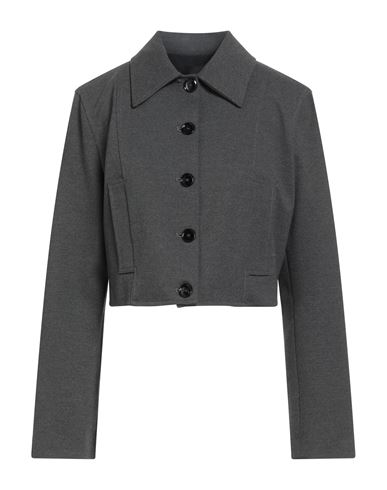 Woman Jacket Charcoal Size 10 Viscose, Nylon, Elastane