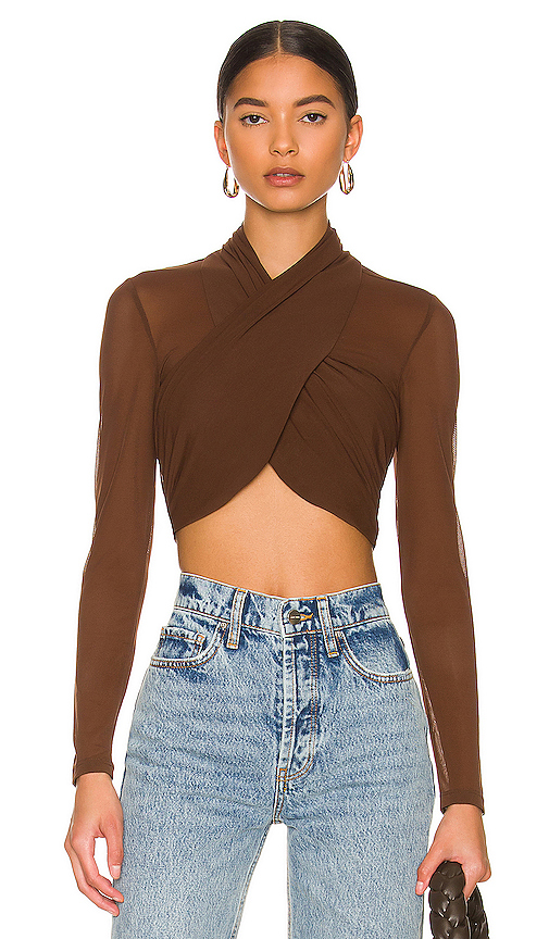 Bardot Aliyah Top in Chocolate. XL. Also in