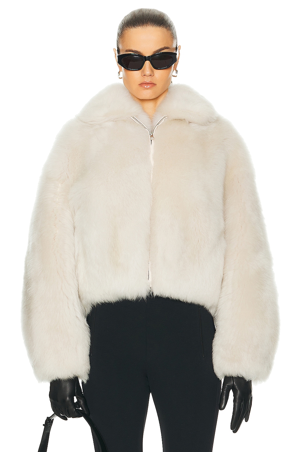 NOUR HAMMOUR Tara Jacket in Crea