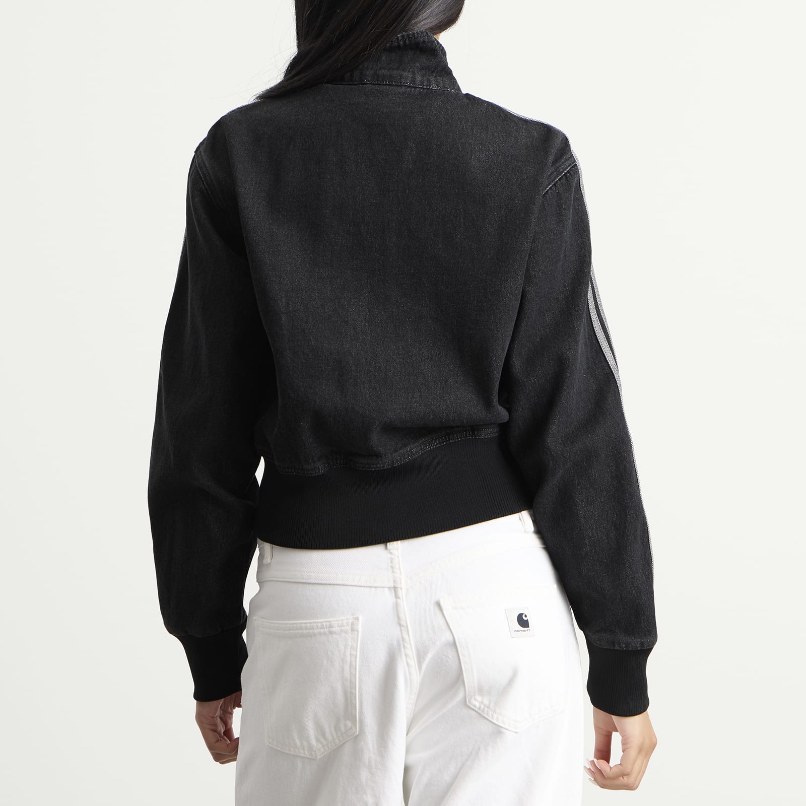 Women's Denim Firebird Track Top in True Black Denim