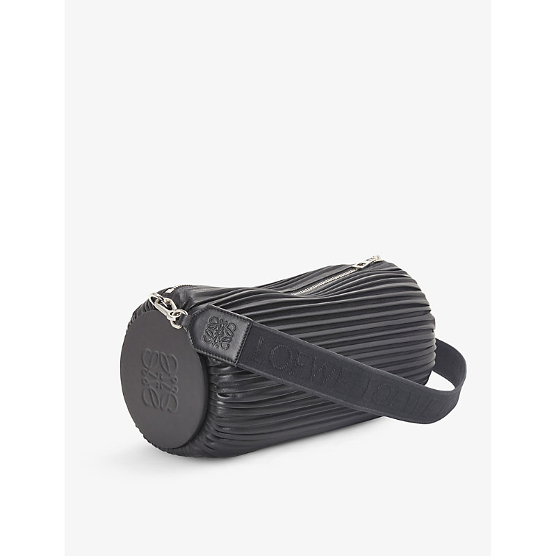 Womens Black Bracelet Pouch Large Leather-blend Clutch bag 