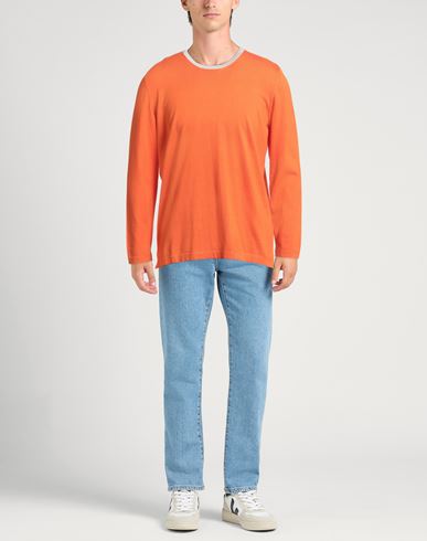 Man Sweater Orange Size L Cotton, Cashmere