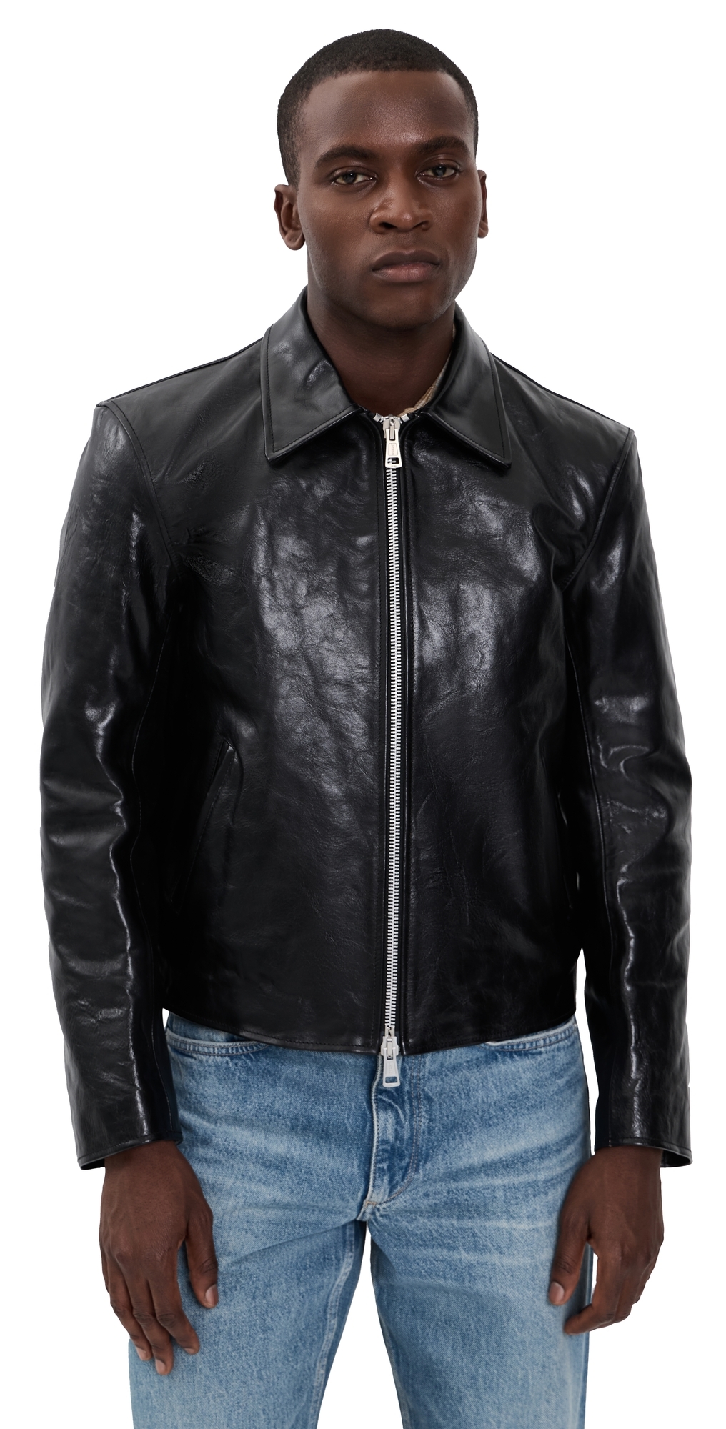 Leather Mini Jacket Black