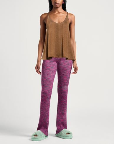 Woman Top Brown Size 4 Viscose, Polyamide, Metallic fiber, Polyester
