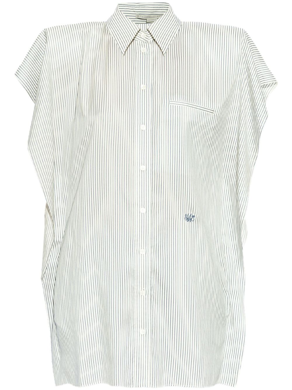 Silk shirt mini dress - White