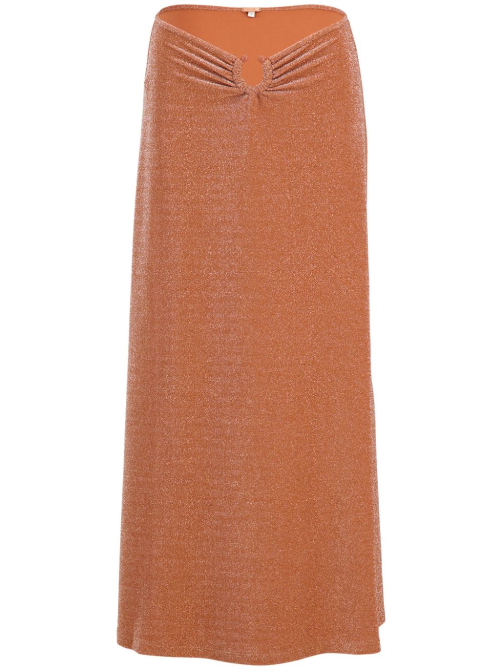Rainstorm lurex-detail midi skirt - Orange