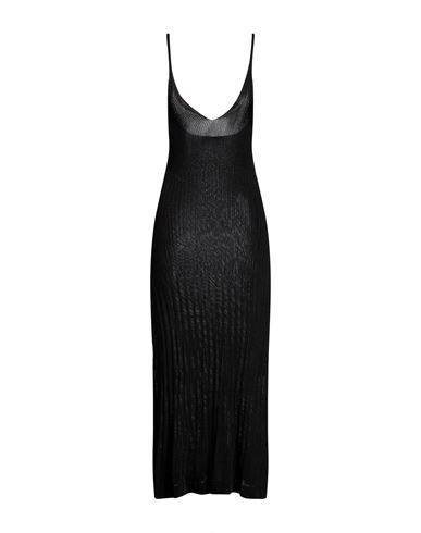 Woman Midi dress Black Size L Viscose