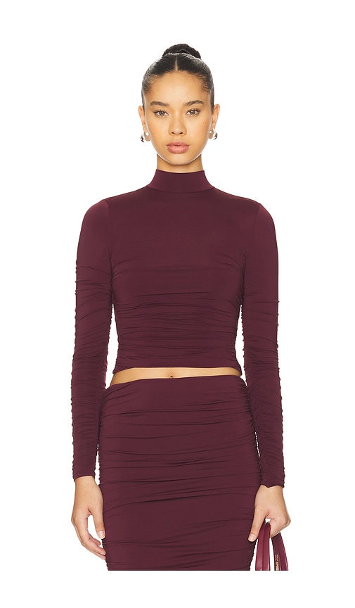SER.O.YA Dulcie Ruched Top in Wine. -  XXS also in L, M