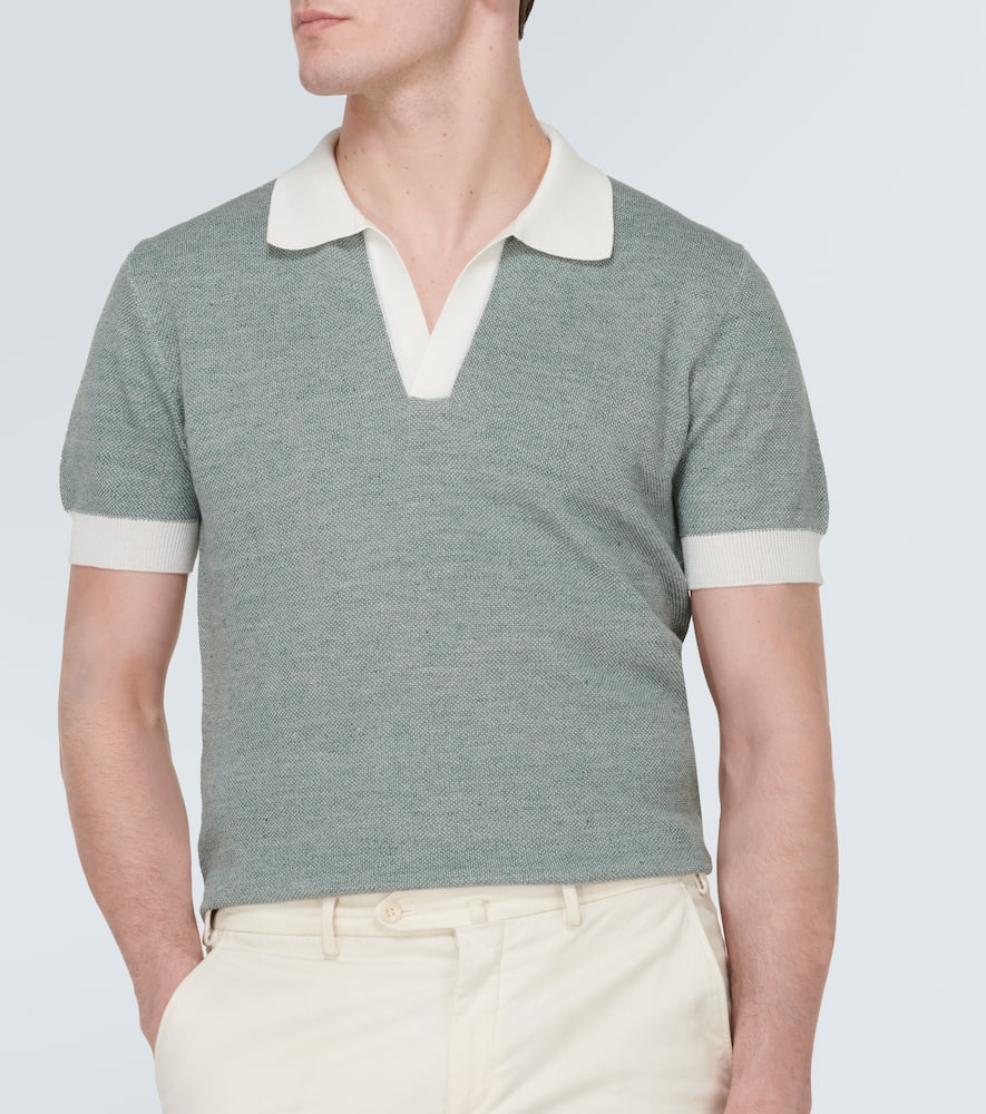 Cotton and linen polo shirt